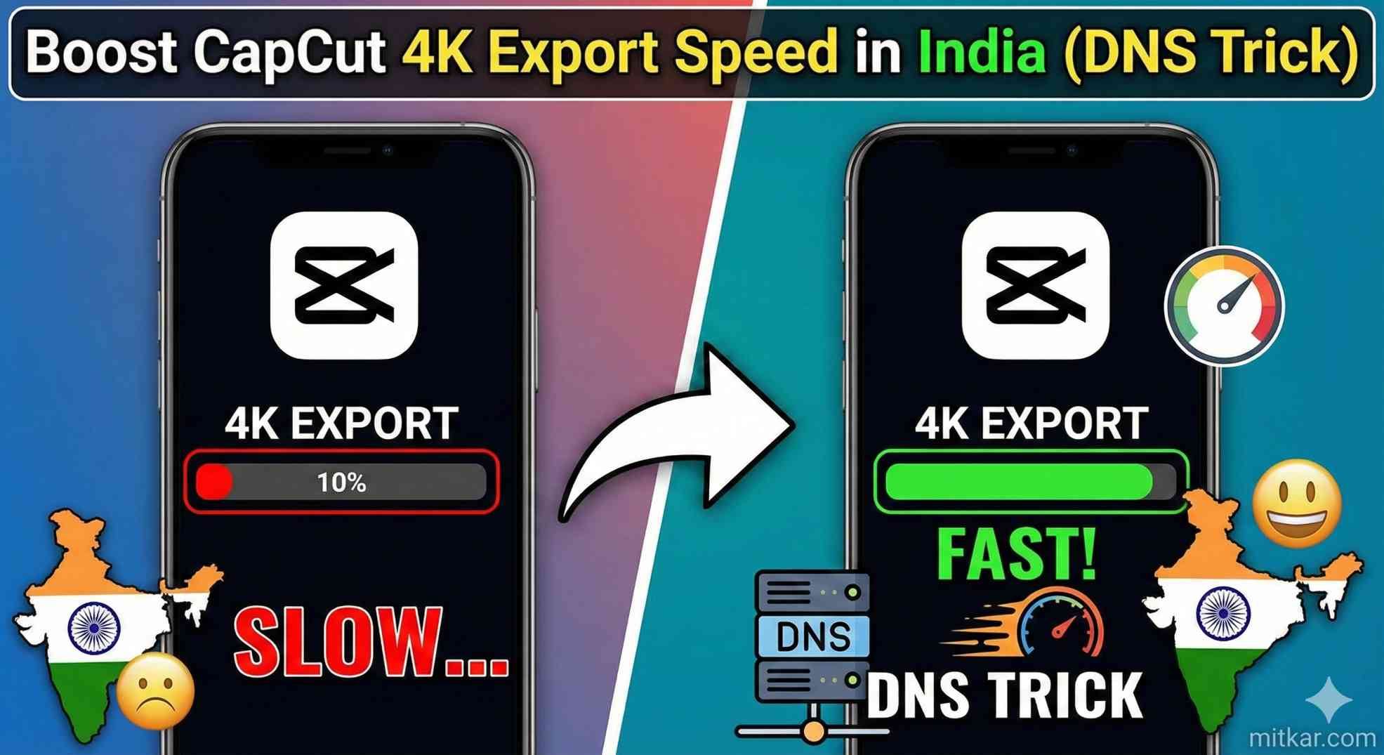 Boost CapCut 4K Export Speed in India (Fast DNS Method)